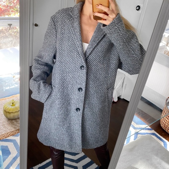 🩶 PLUS TALL WOOL & CO GREY CLASSIC WOOL BLEND WINTER COAT! - Picture 7 of 16